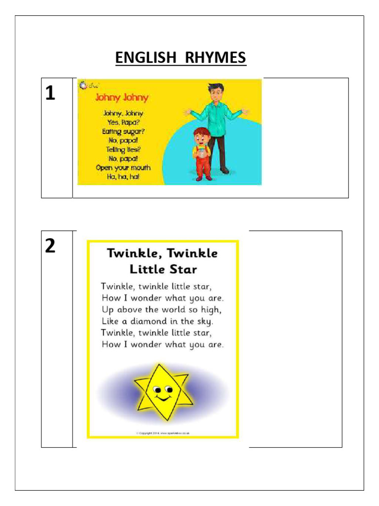 Rhymes Term 1 | PDF