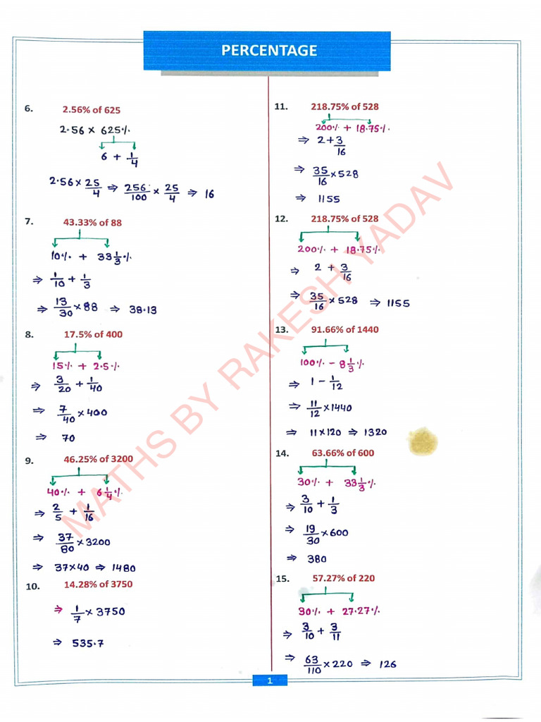 Percentage Notes 10-05 | PDF