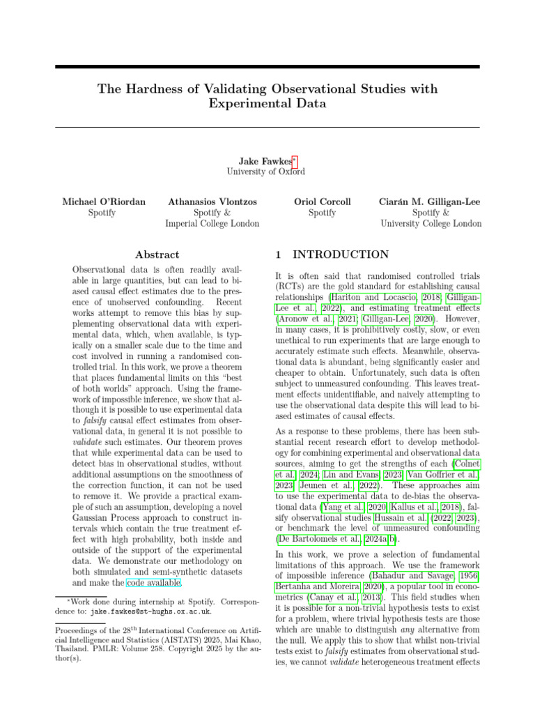 Validating Observational Studies with Experiments | PDF | Normal ...