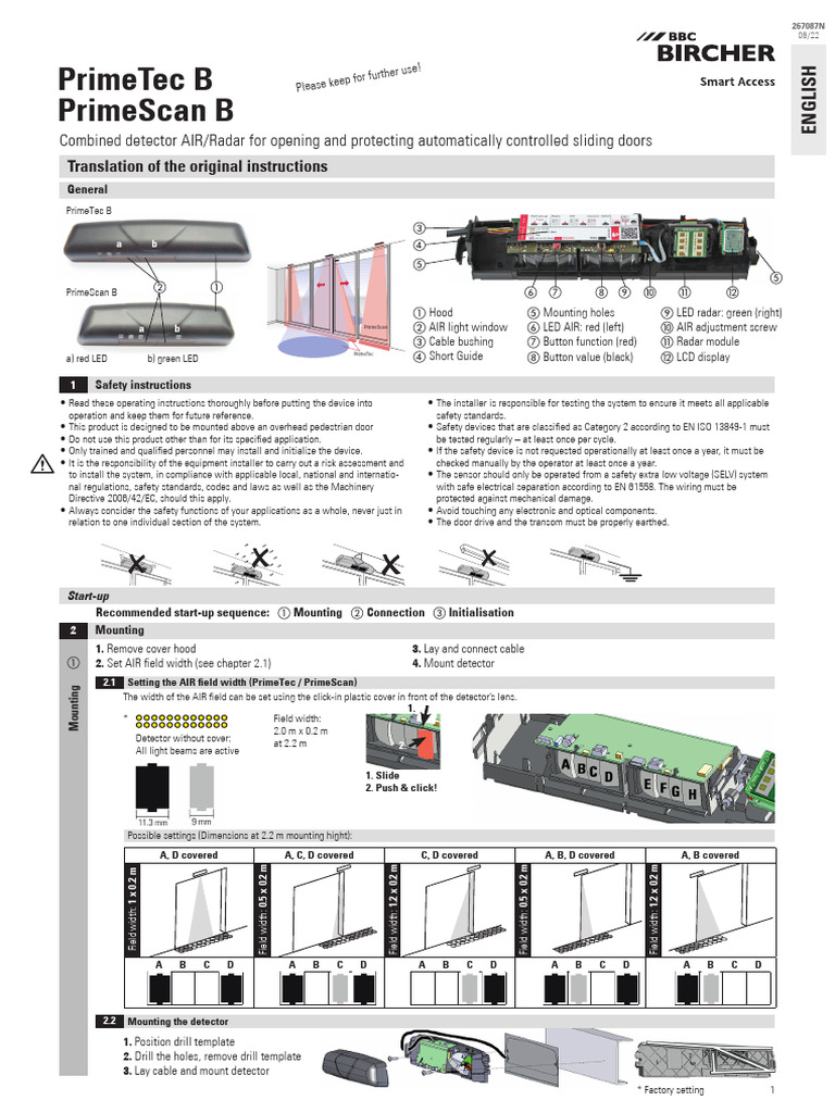 267087N Manual PrimeTecB PrimeScanB en HiRes | PDF | Infrared | Light ...