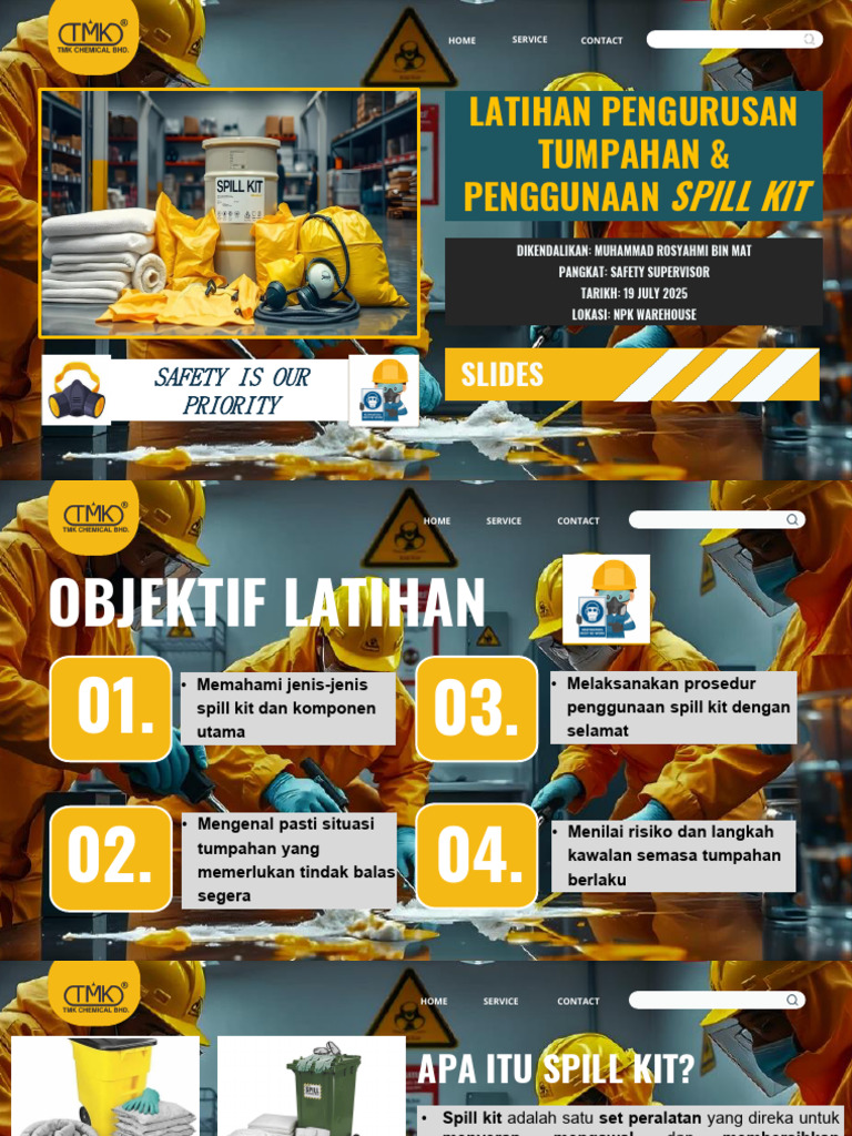 TMK NPK 2025 Chemical Spill Kit Training | PDF