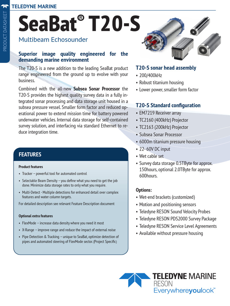 SeaBat T20-S Product Leaflet | PDF | Sonar