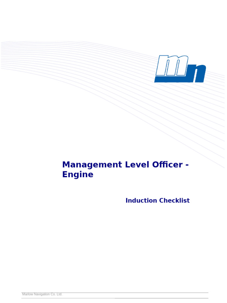 Management Level Engineer Induction Checklist | PDF | Marine Propulsion ...