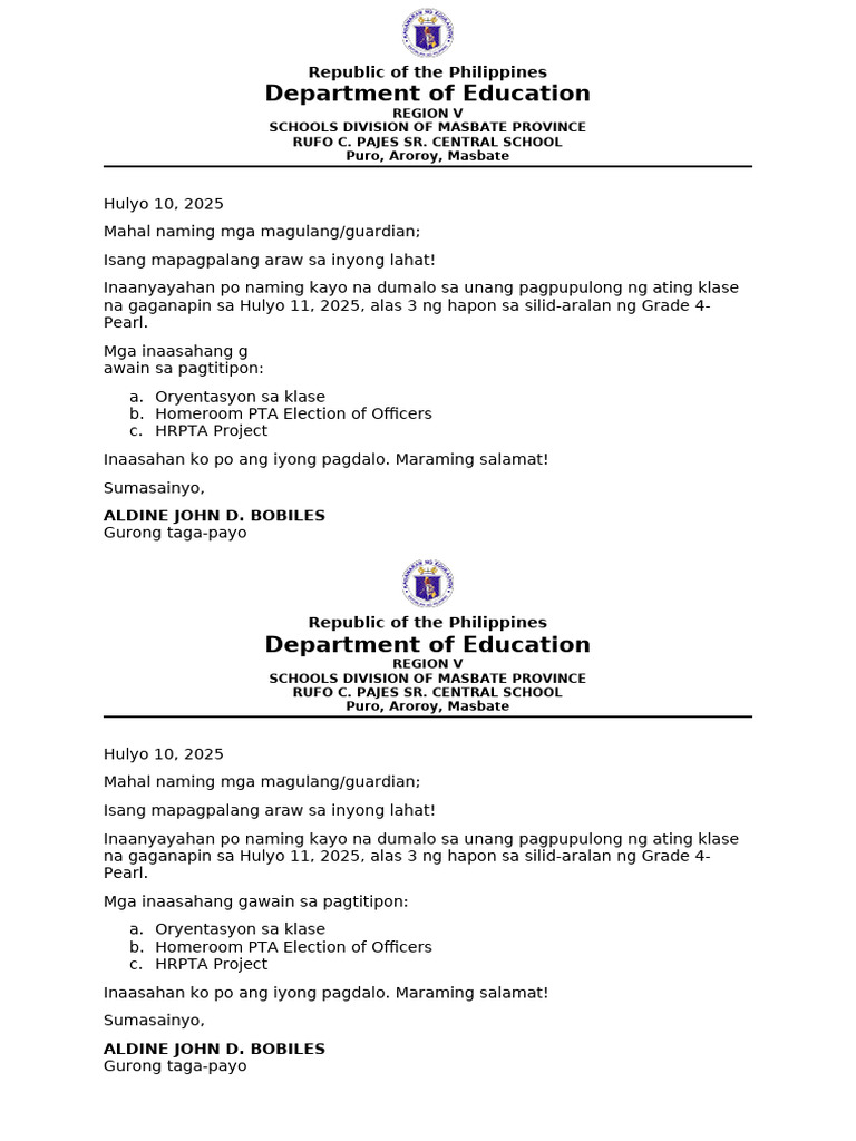 Letter DRRM Tree Trimming | PDF