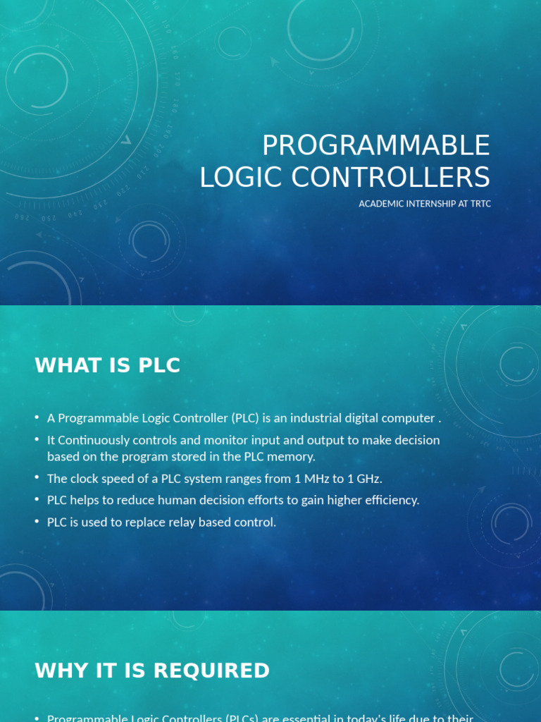 PLC Overview for Project Presentation | PDF | Programmable Logic ...