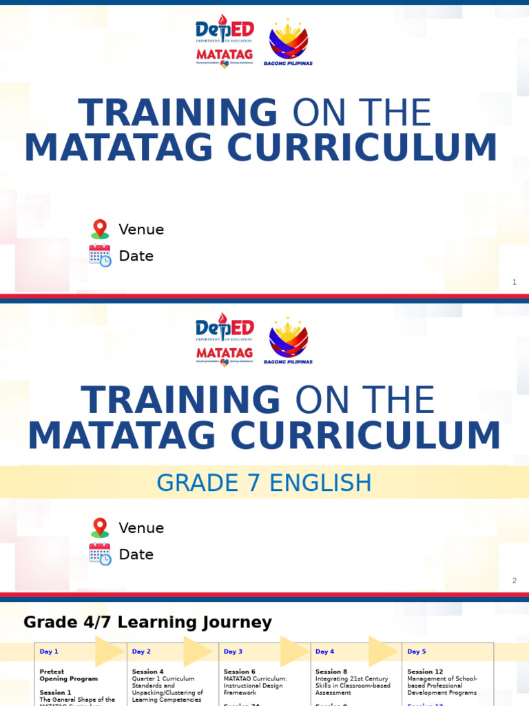 MATATAG Curriculum Training 2024 Guide | PDF | Curriculum | Learning