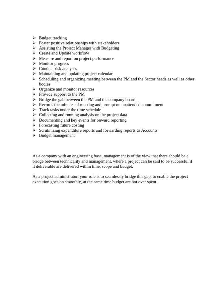 Project Administration and Budget Management | PDF