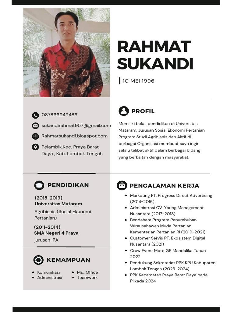 Profil Rahmat Sukandi: Karir dan Pendidikan | PDF