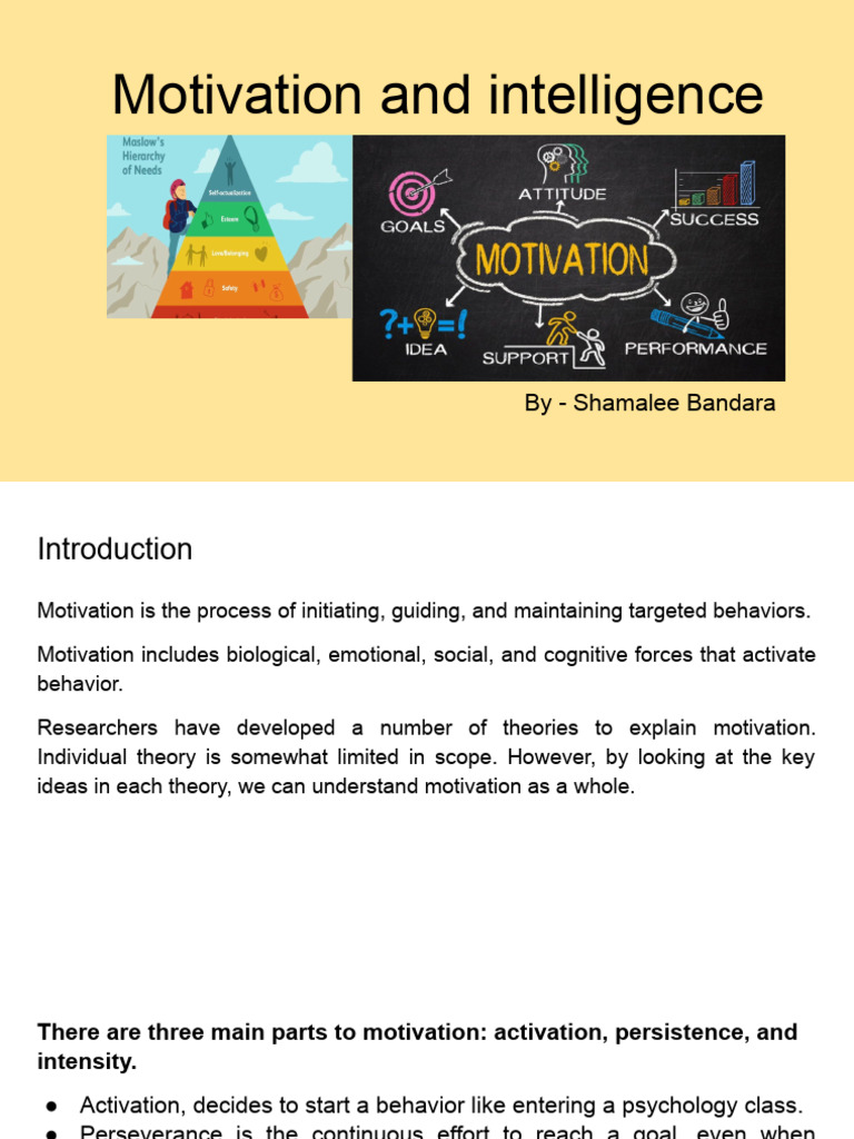 Motivation and Intelligence | PDF | Motivational | Motivation