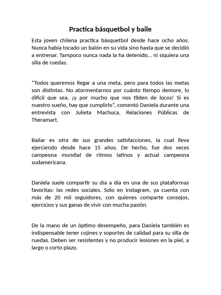 Practica Básquetbol y Baile | PDF