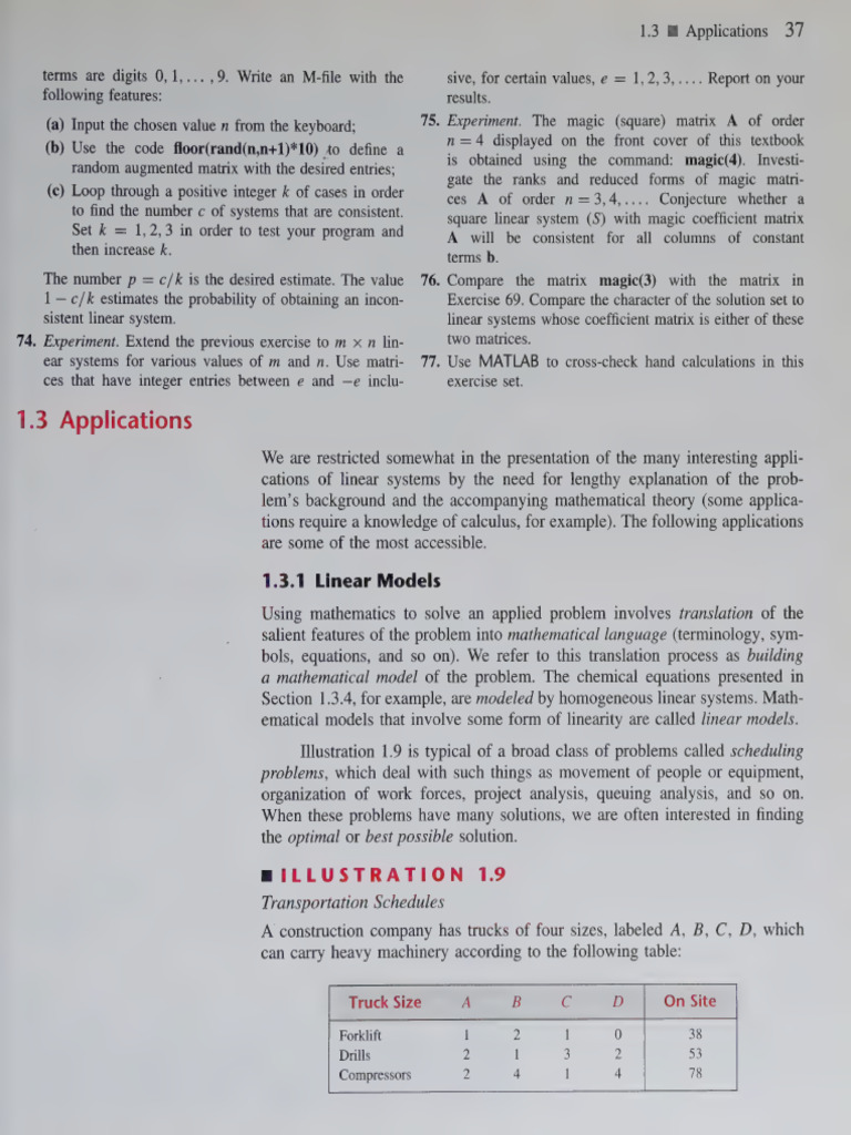 MATLAB Linear System Consistency Analysis | PDF | Mole (Unit ...