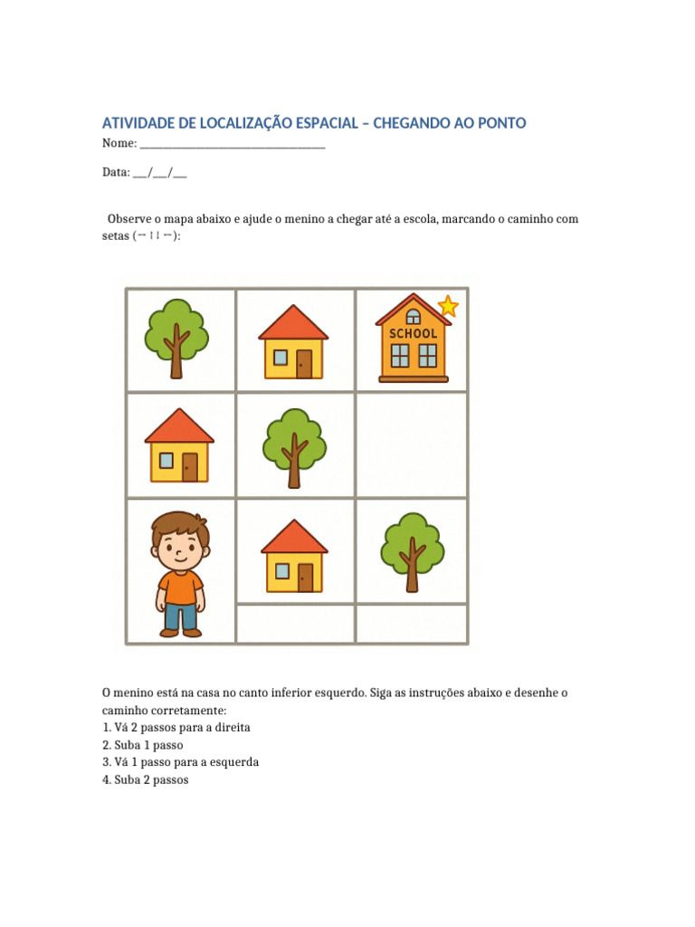 Atividade Localizacao Espacial Caminho | PDF