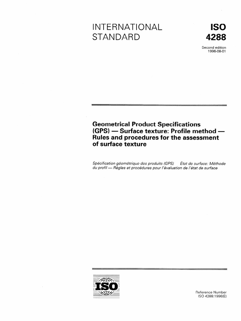 ISO 4288:1996 Surface Texture Standards | PDF | Surface Roughness ...