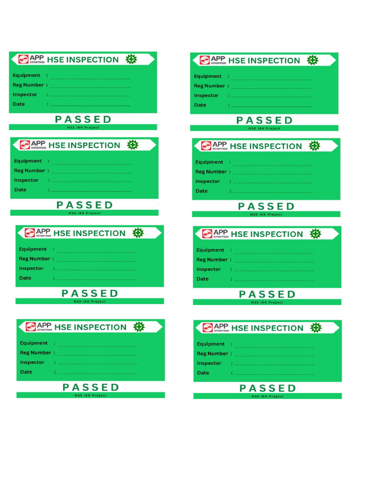 Tabel Inspection Equitment | PDF