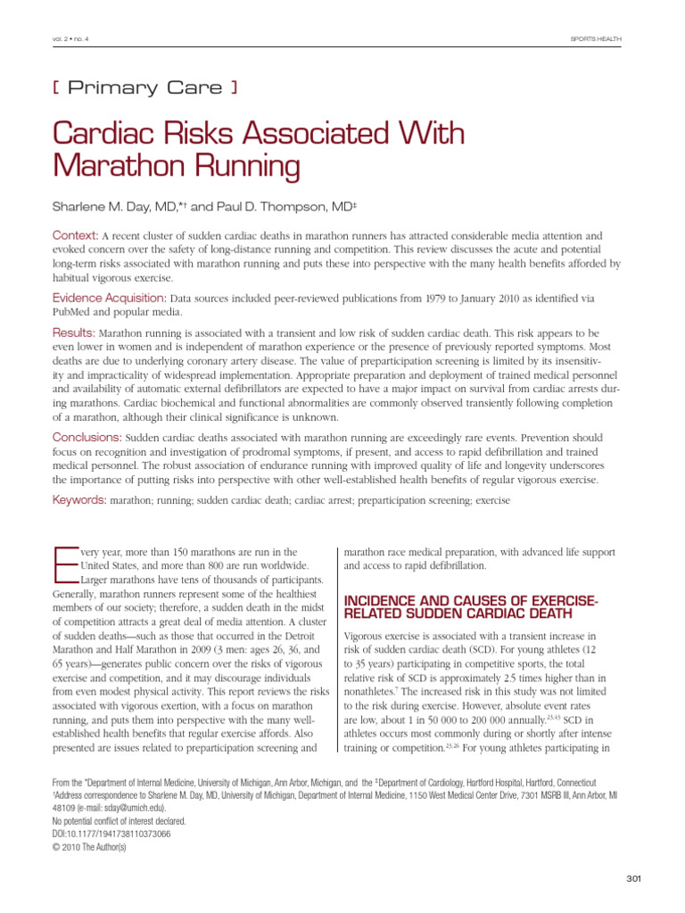 Cardiac Risk Associated With Marathon Running | PDF | Cardiac Arrest ...