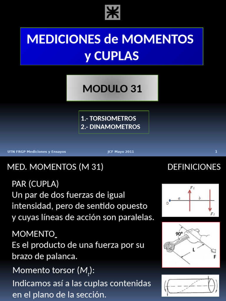 31 Momento Dina | PDF | Caballo de fuerza | Esfuerzo de torsión