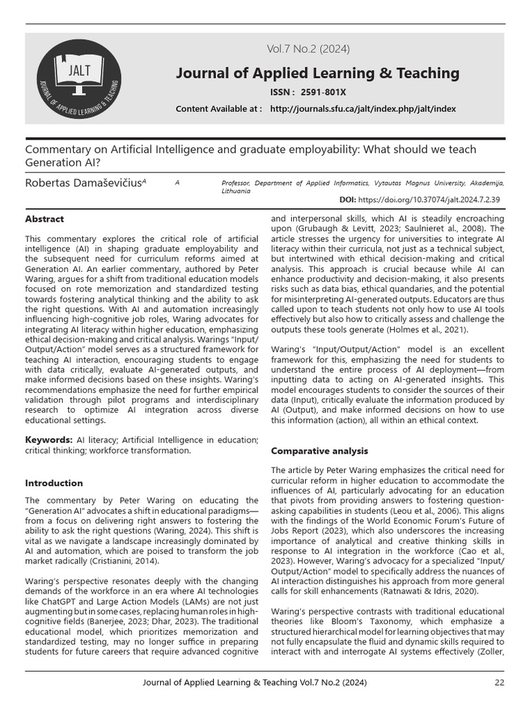 AI Literacy for Graduate Employability | PDF | Artificial Intelligence ...