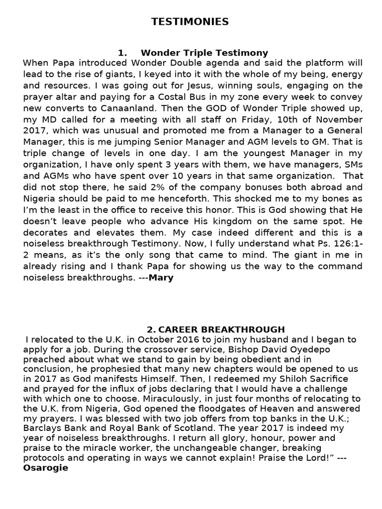 Noiseless Breakthrough Testimonies | PDF