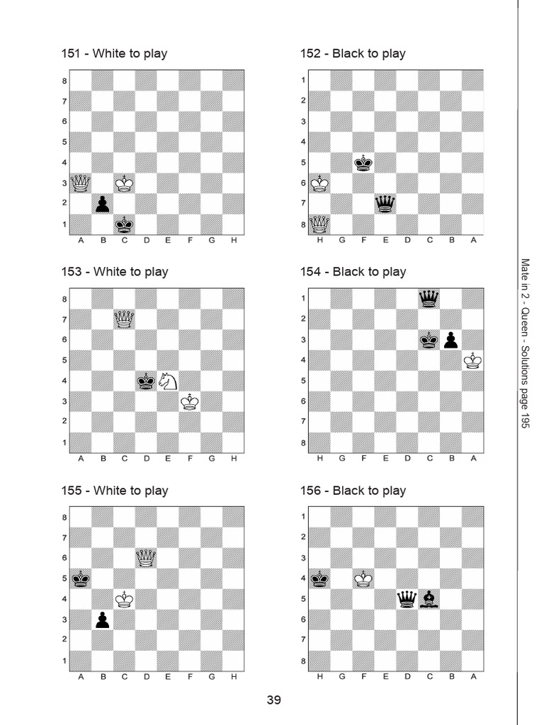 Easy Chess Puzzles: Mate in 2 Moves | PDF