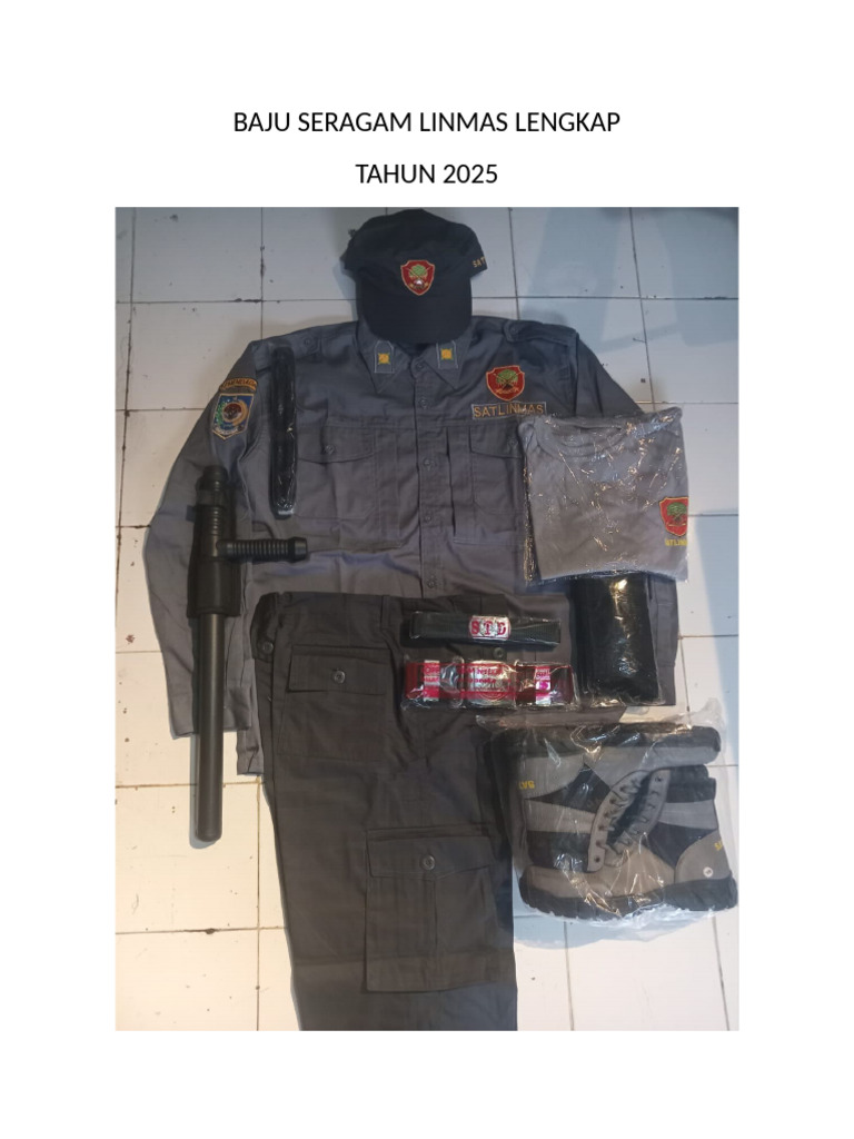 Baju Seragam Linmas Lengkap | PDF