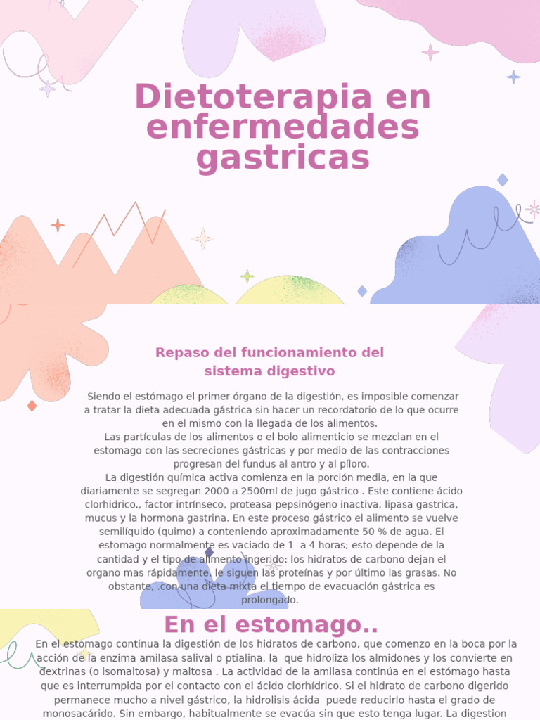 Dietoterapia en Enfermedades Gastricas. (1) Completo. | PDF | Estómago ...
