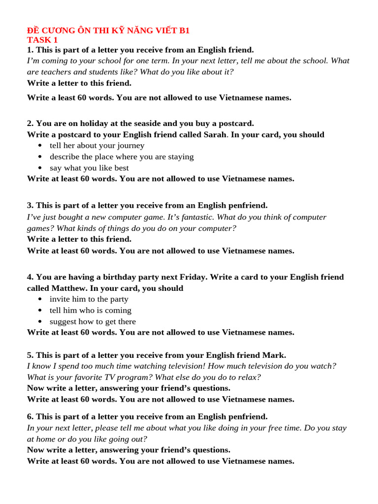 B1 Writing Skills Exam Guide | PDF | Chess Theory | Chess