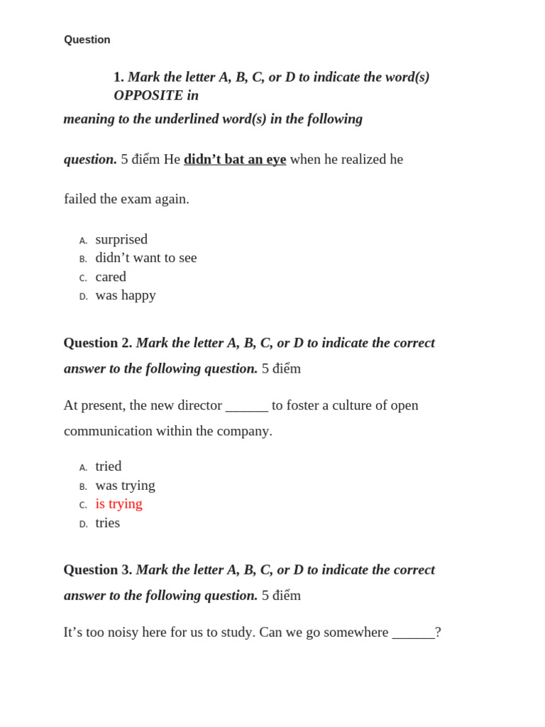 English Grammar Practice Questions | PDF
