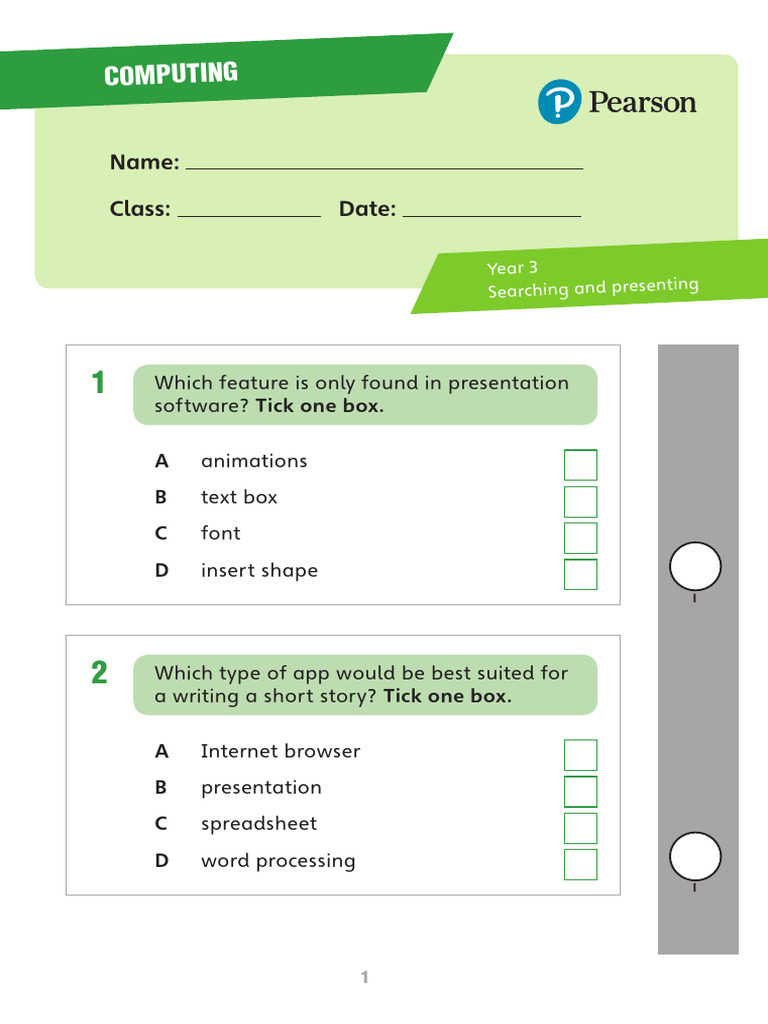 Year 3 Computing Presentation Skills | PDF | Websites | Software