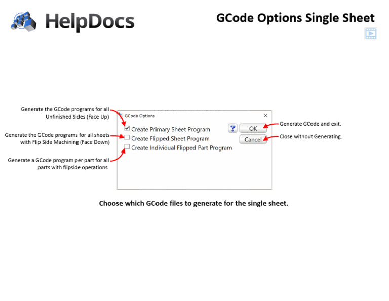 GCode Generation Options for Sheets | PDF