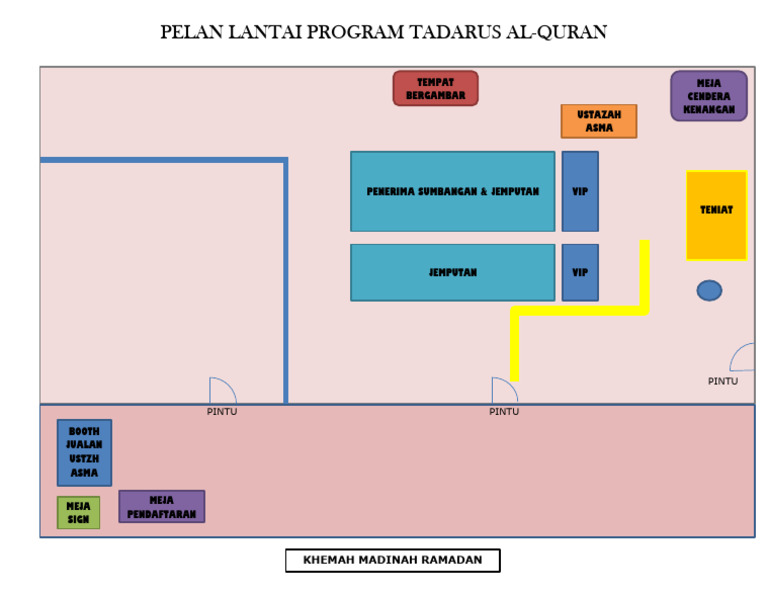 4 Pelan Lantai Program Tadarus-Susun Atur Meja Ustazah | PDF