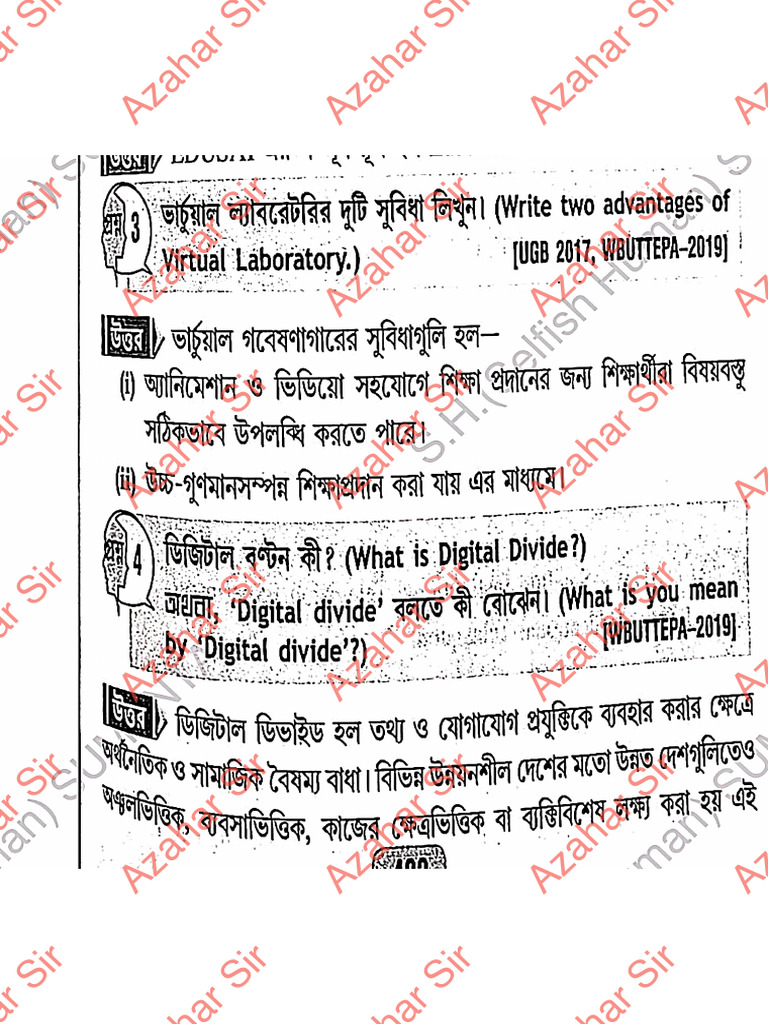EPC 3 Question Answer (Azahar Sir) | PDF