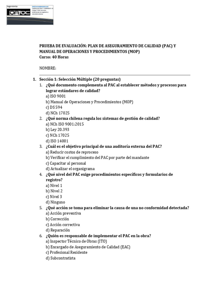 Evaluación del Plan de Aseguramiento de Calidad | PDF | Sistema de ...