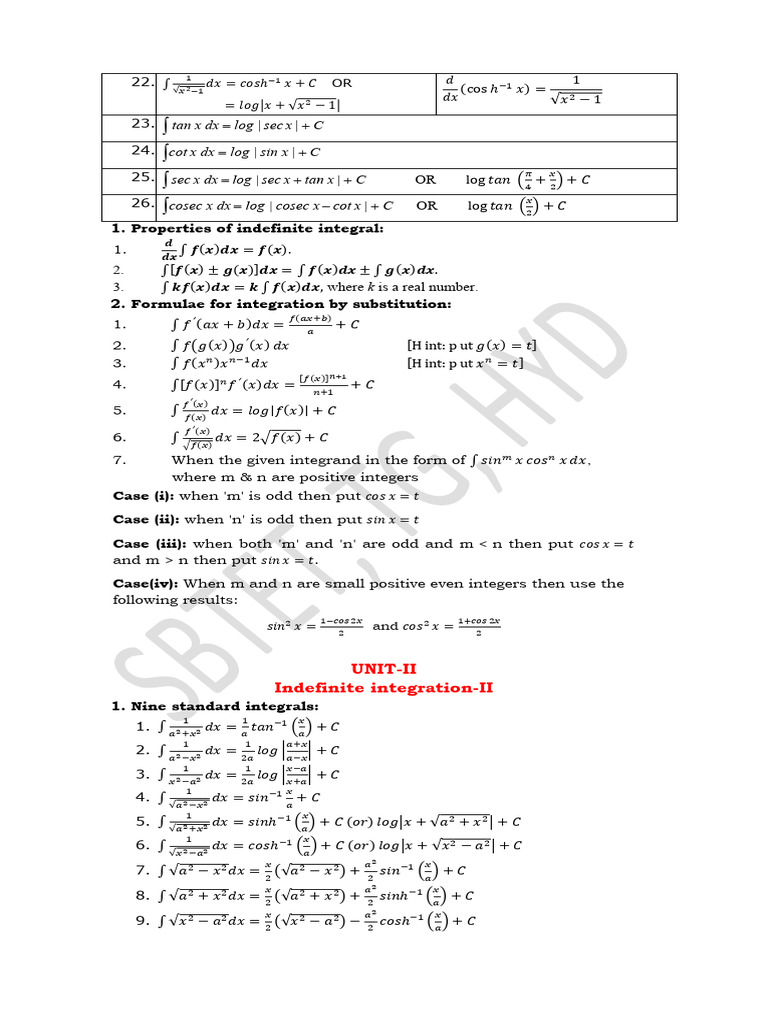 Indefinite Integration Formulas and Properties | PDF | Chess Theory | Chess