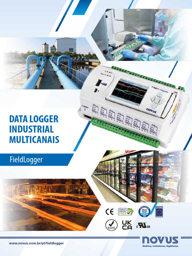 Data Logger Multicanais FieldLogger | PDF | Scada | Armazenamento de ...