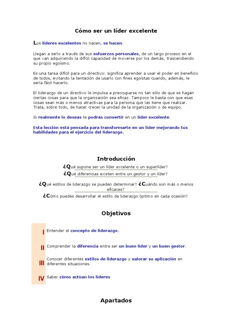 Claves para un Liderazgo Excelente | PDF | Liderazgo | Motivación