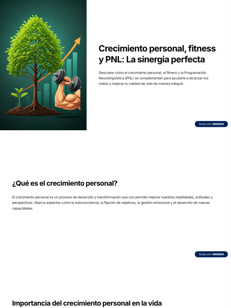 Crecimiento Personal Fitness y PNL La Sinergia Perfecta | PDF ...