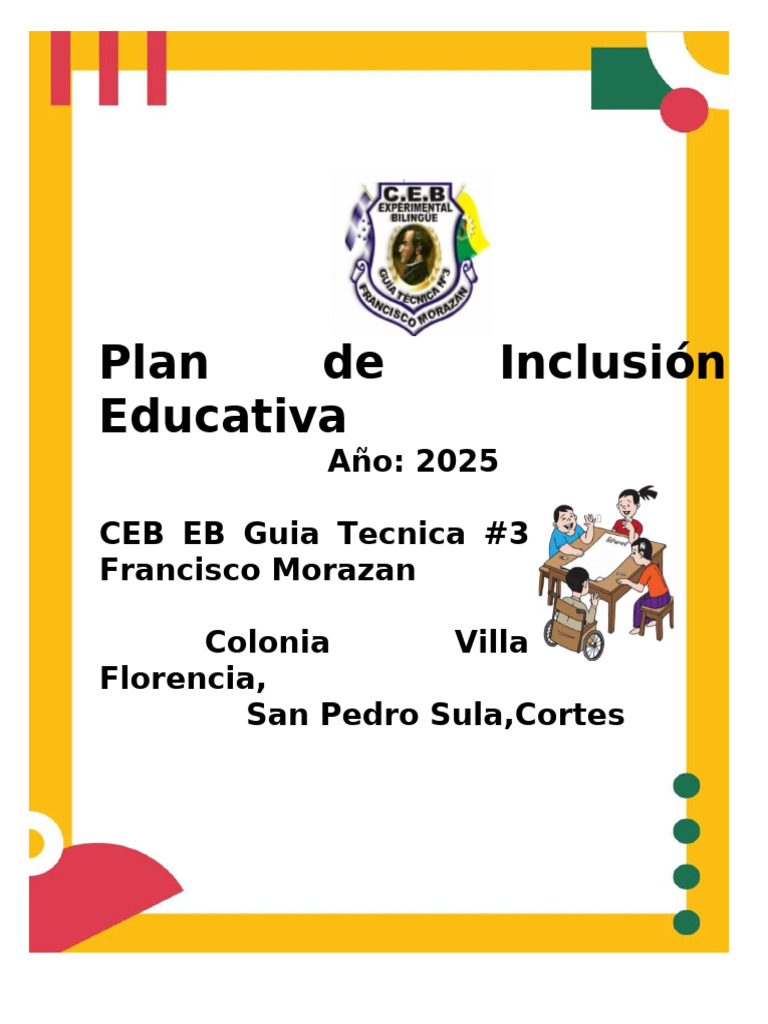 Plan de Inclusión Educativa 2025 | PDF | Inclusión (Educación ...