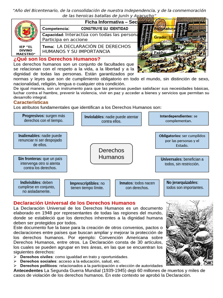 Derechos Humanos en Secundaria | PDF | Derechos humanos | Derechos