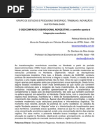 Artigo - o Descompasso Sub-regional Nordestino - Seminário CCSA