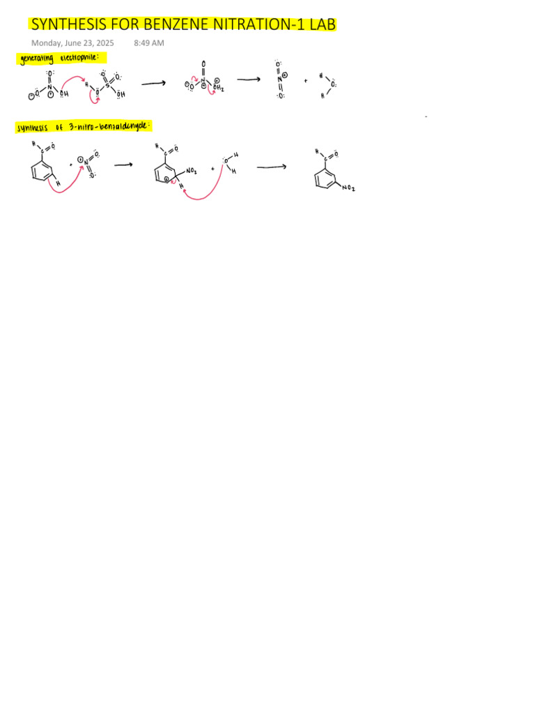 Synthesis For Benzene Nitration-1 Lab - Geneva Thompson | PDF