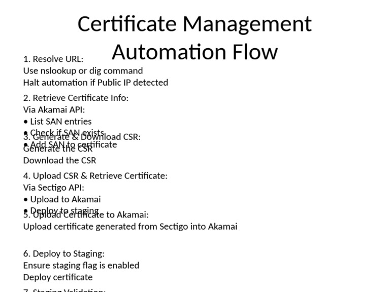 Certificate Management Flow | PDF