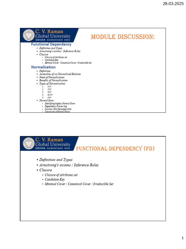 Functional Dependency and Normalization Guide | PDF | Computer Data ...