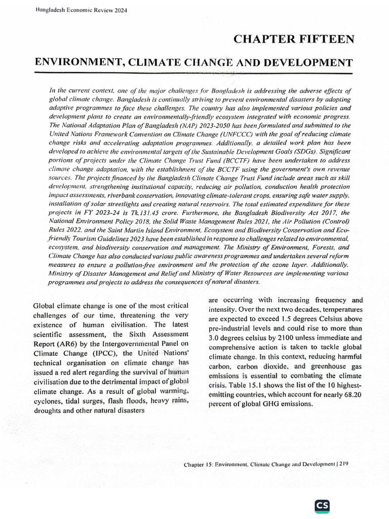 Environment, Climate Change and Development | PDF