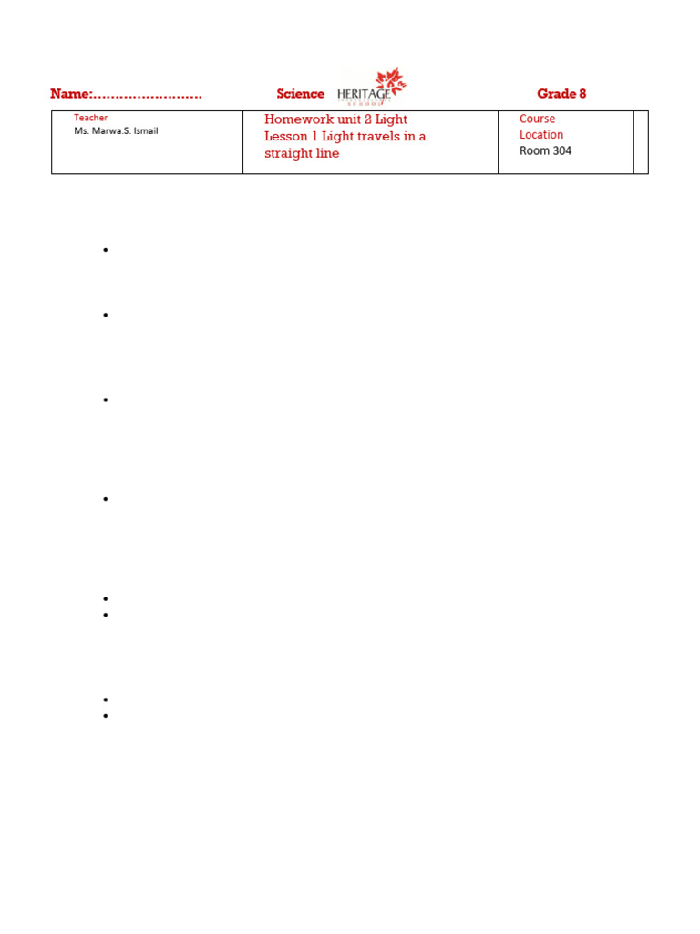 Grade 8 Science: Light and Shadows Concepts | PDF | Light ...