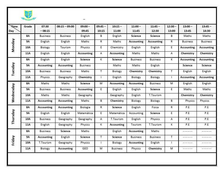 Southern College Matola Provisional Timetable | PDF | Science | Inquiry