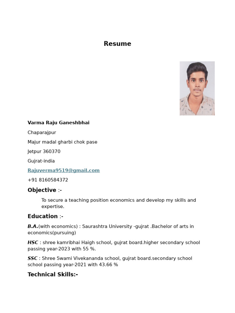 Raju Varma (Resume) | PDF