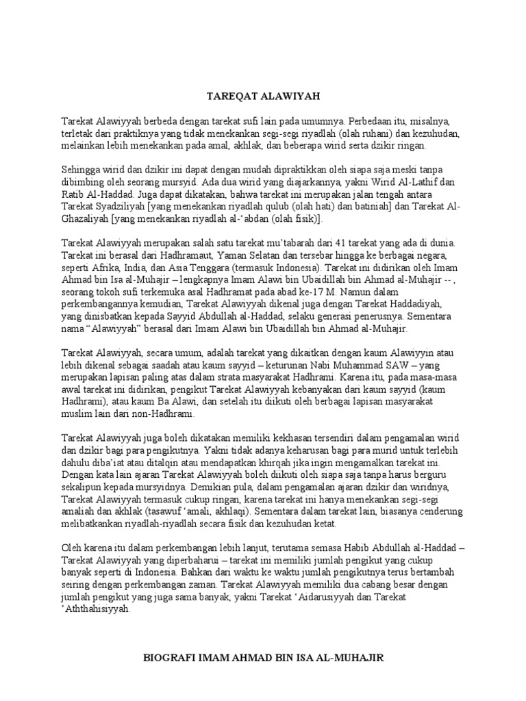 Tareqat Alawiyah Tarekat Alawiyyah Berbeda Dengan Tarekat Sufi Lain Pada Umumnya
