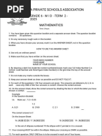 Grade 8 Mathematics Exam 2026 | PDF