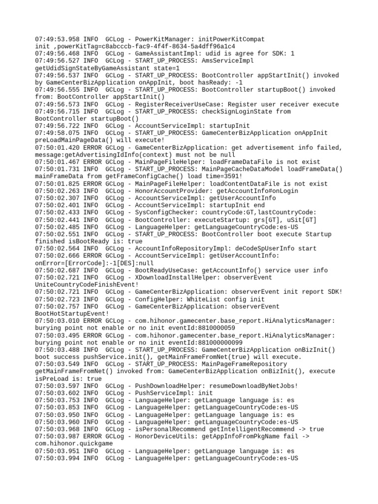 GameCenter Initialization Log Errors | PDF | Internet Standards ...
