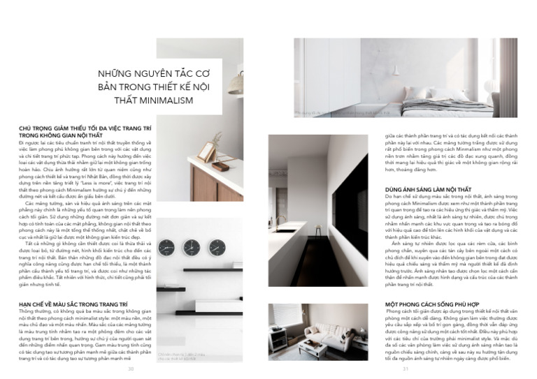 Những Nguyên Tắc Cơ Bản Trong Thiết Kế Nội Thất Minimalism | PDF